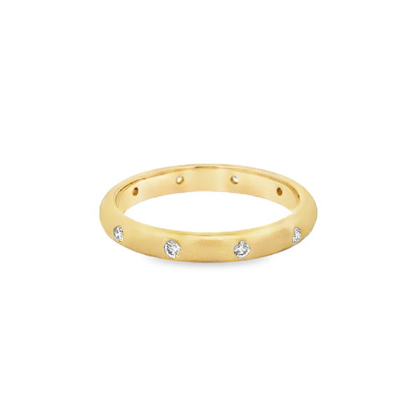 0.15 CTW Diamond 14K Yellow Gold Satin Finish Half-Round Band