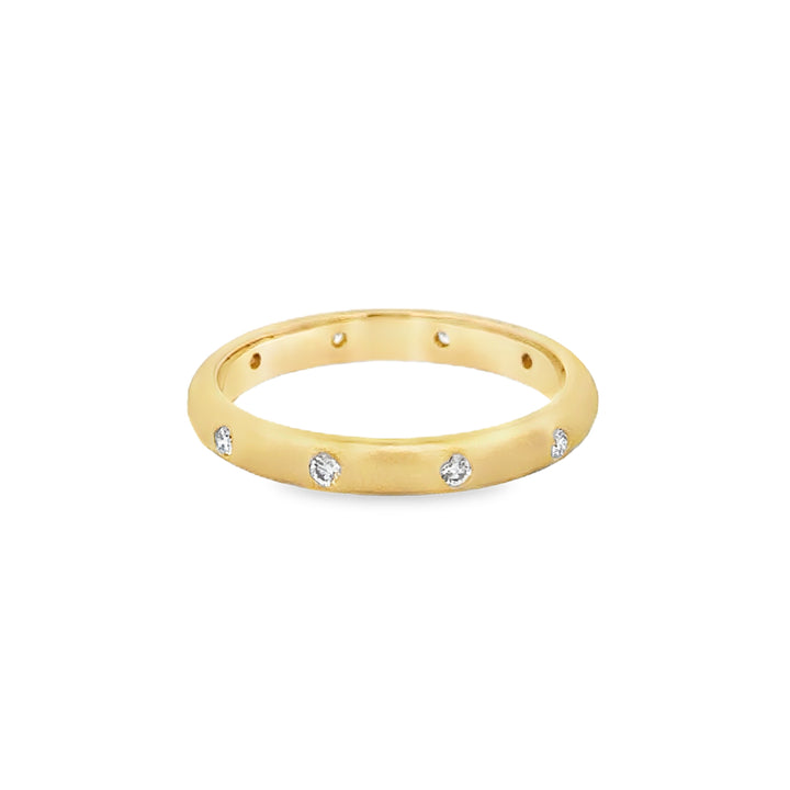 0.15 CTW Diamond 14K Yellow Gold Satin Finish Half-Round Band