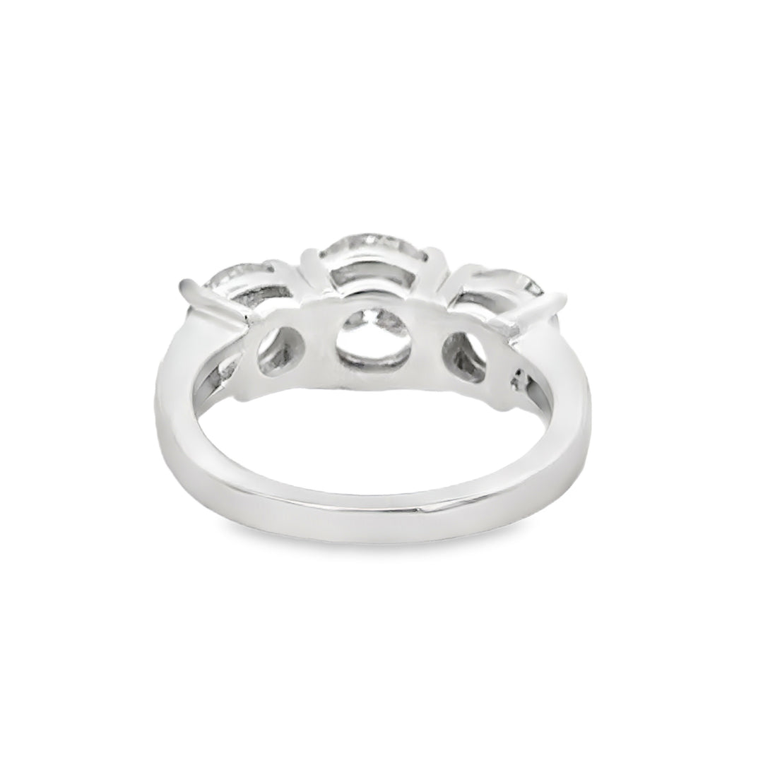 2.56 CTW GIA Certified Three-Stone Diamond Engagement Ring in 14K White Gold