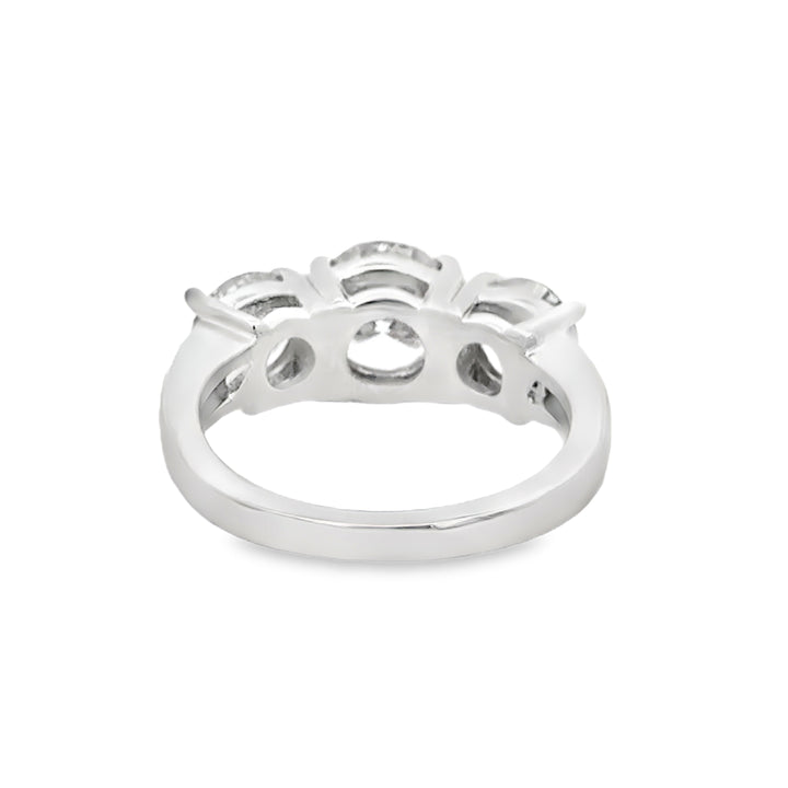 2.56 CTW GIA Certified Three-Stone Diamond Engagement Ring in 14K White Gold