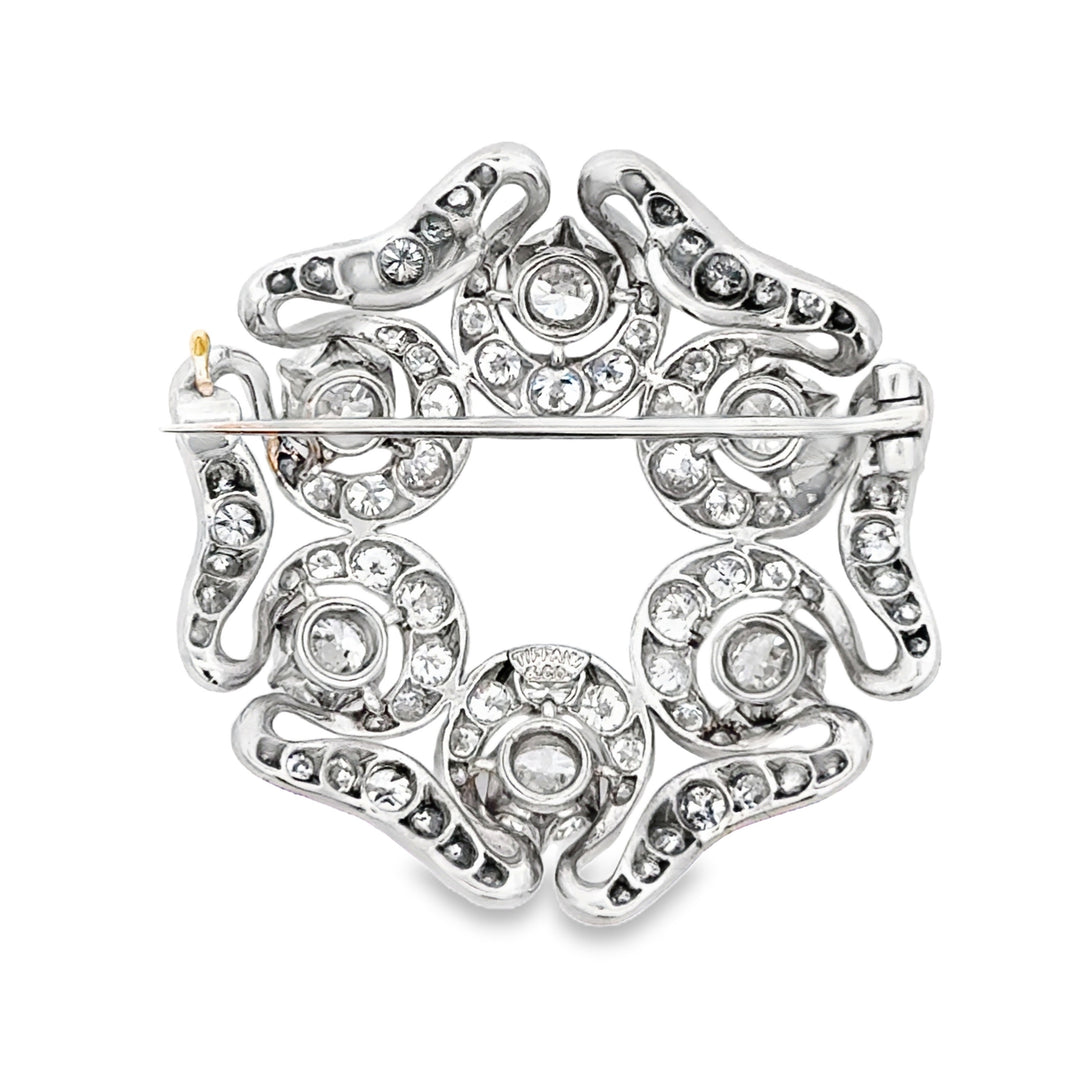 Antique Tiffany &amp; Co. 5.55 CTW Diamond Platinum Edwardian Brooch &amp; Pendant, Circa 1900–1910
