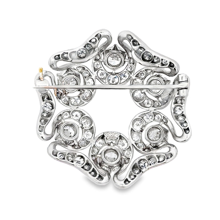 Antique Tiffany &amp; Co. 5.55 CTW Diamond Platinum Edwardian Brooch &amp; Pendant, Circa 1900–1910