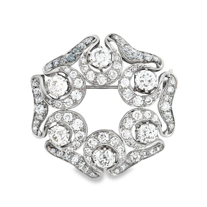 Antique Tiffany &amp; Co. 5.55 CTW Diamond Platinum Edwardian Brooch &amp; Pendant, Circa 1900–1910