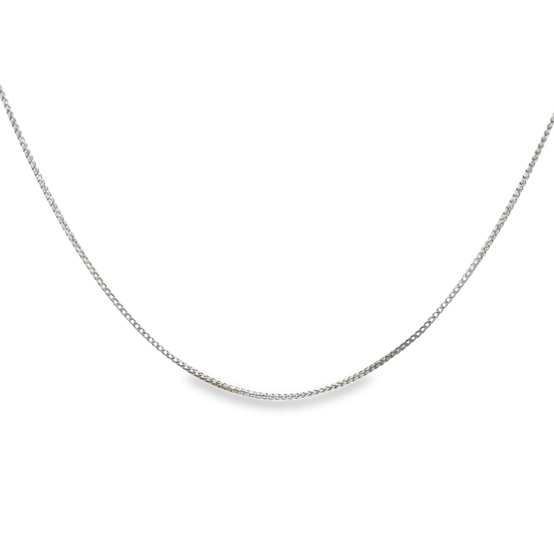 14K White Gold 18-Inch 1mm Box-Style Chain Necklace