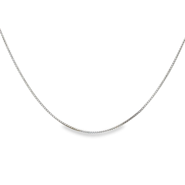 14K White Gold 18-Inch 1mm Box-Style Chain Necklace