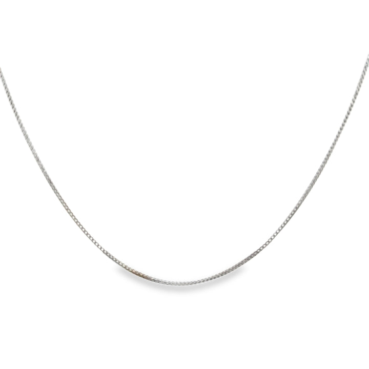 14K White Gold 18-Inch 1mm Box-Style Chain Necklace