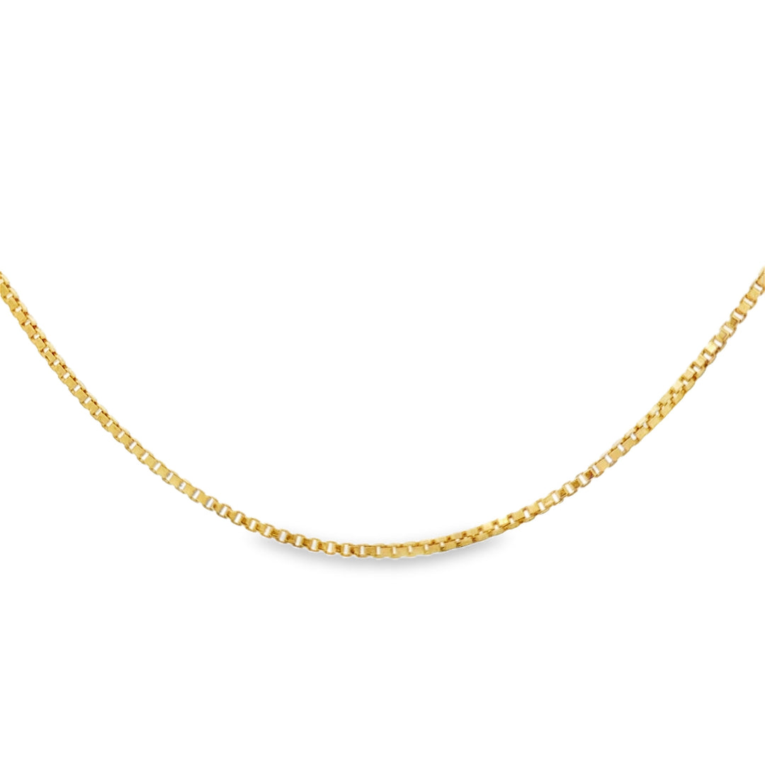 14K Yellow Gold 16-Inch 1.3mm Box Chain Necklace
