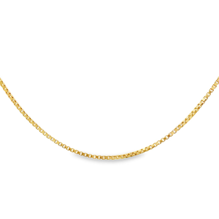 14K Yellow Gold 16-Inch 1.3mm Box Chain Necklace