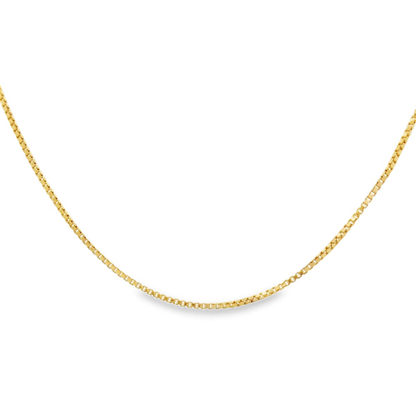 14K Yellow Gold 16-Inch 1.3mm Box Chain Necklace