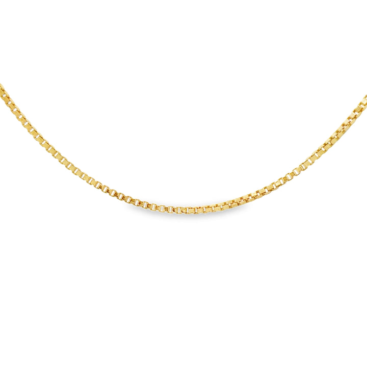 14K Yellow Gold 16-Inch 1.3mm Box Chain Necklace