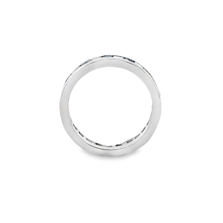 0.40 CTW Diamond &amp; Sapphire White Gold Channel-Set Band Ring