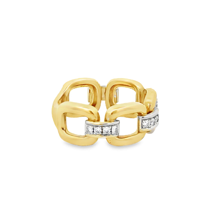 0.25 CTW Diamond 14K Two-Tone Gold Link Design Ring