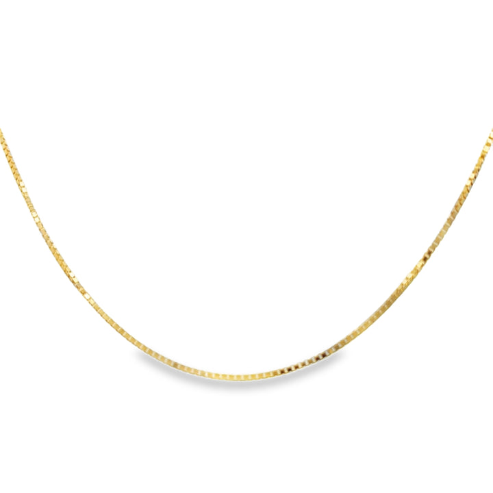 14K Yellow Gold 18-Inch 1.2mm Box Chain Necklace