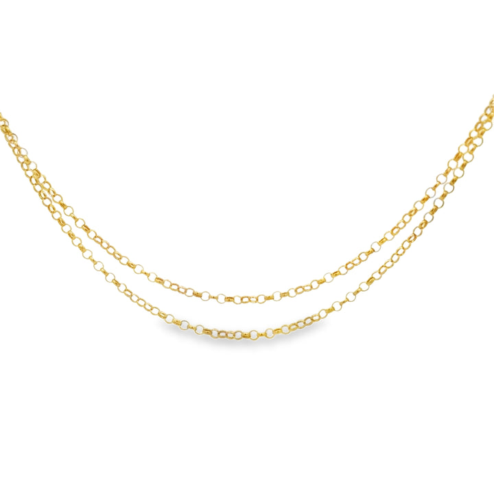 18K Yellow Gold Italian 31-Inch 1.5mm Rolo-Style Chain Necklace