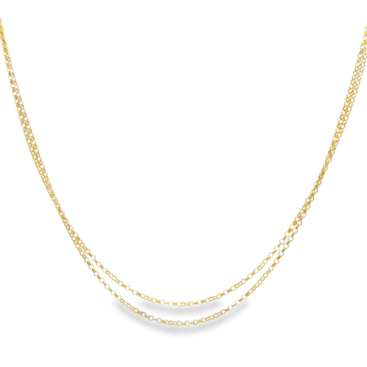 18K Yellow Gold Italian 31-Inch 1.5mm Rolo-Style Chain Necklace