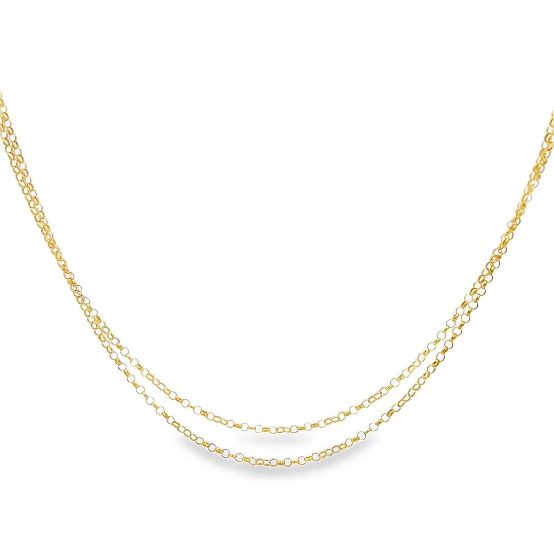 18K Yellow Gold Italian 31-Inch 1.5mm Rolo-Style Chain Necklace