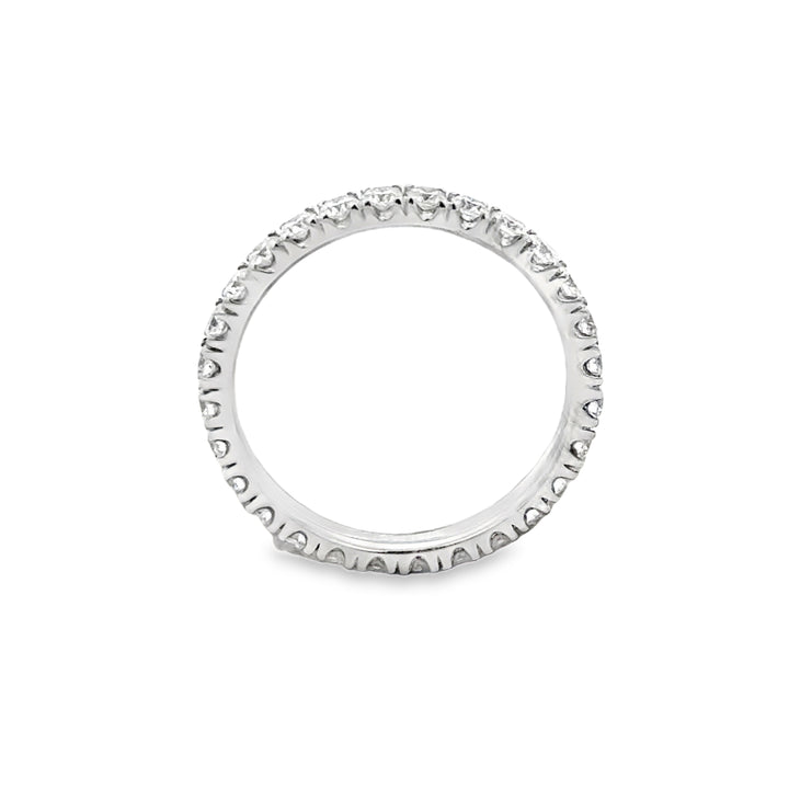 1.09 CTW Round Diamond 18K White Gold Eternity Wedding Band