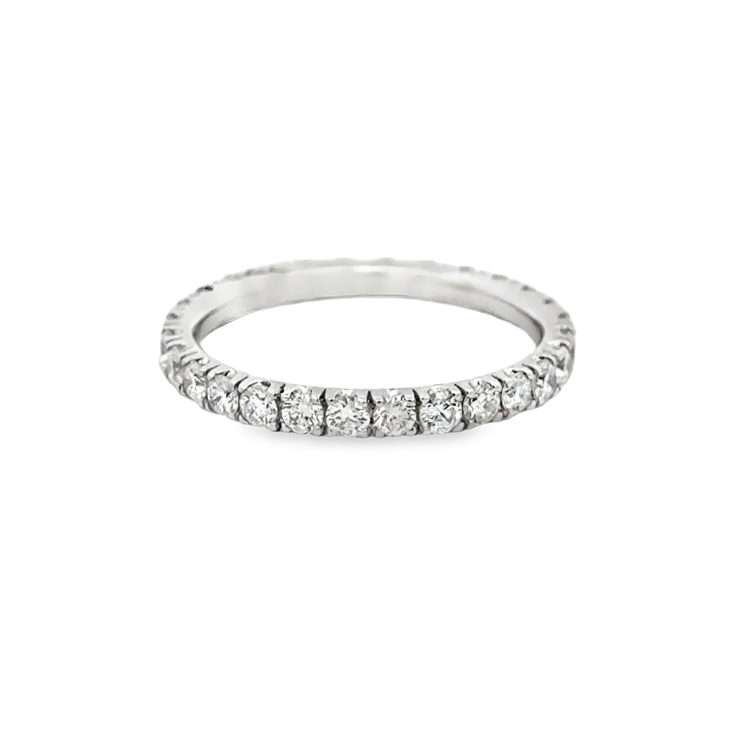 1.09 CTW Round Diamond 18K White Gold Eternity Wedding Band