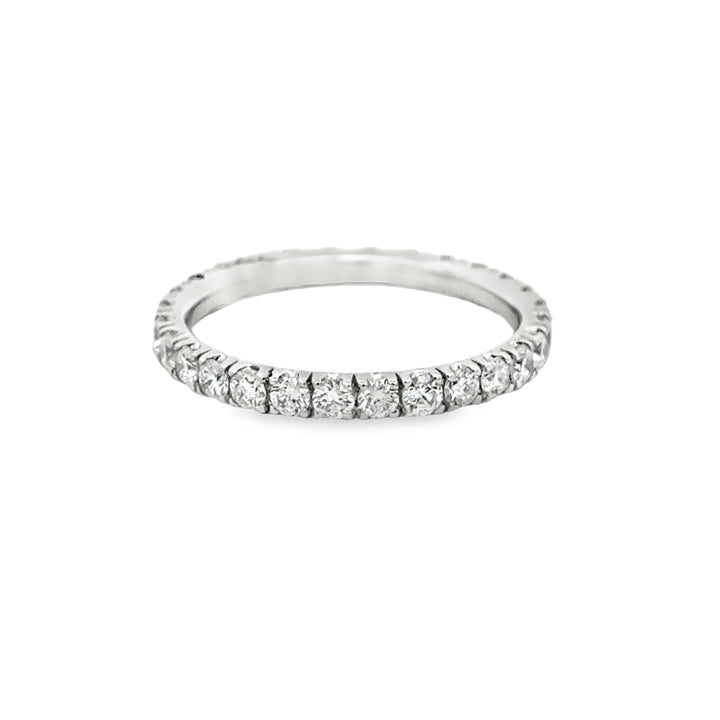 1.09 CTW Round Diamond 18K White Gold Eternity Wedding Band