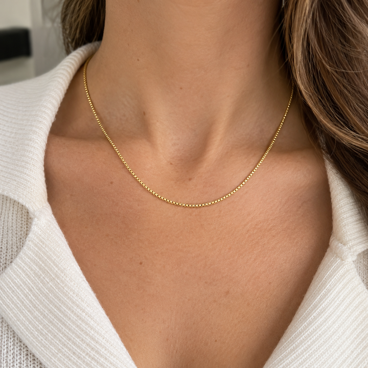 14K Yellow Gold 18-Inch 1.2mm Box Chain Necklace