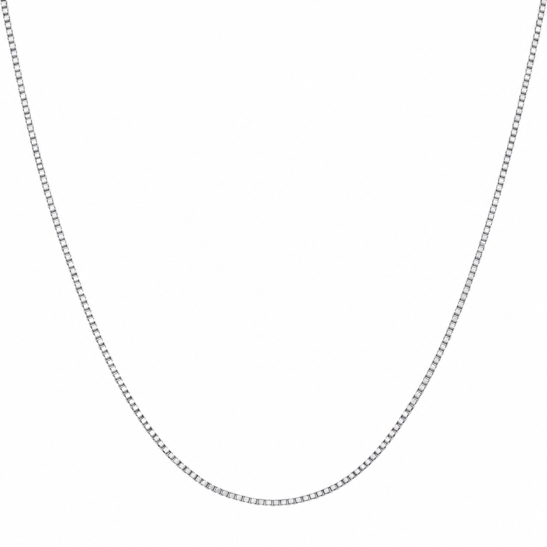 14K White Gold 18-Inch 1mm Box-Style Chain Necklace