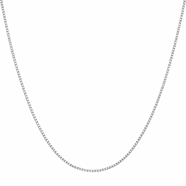 14K White Gold 18-Inch 1mm Box-Style Chain Necklace