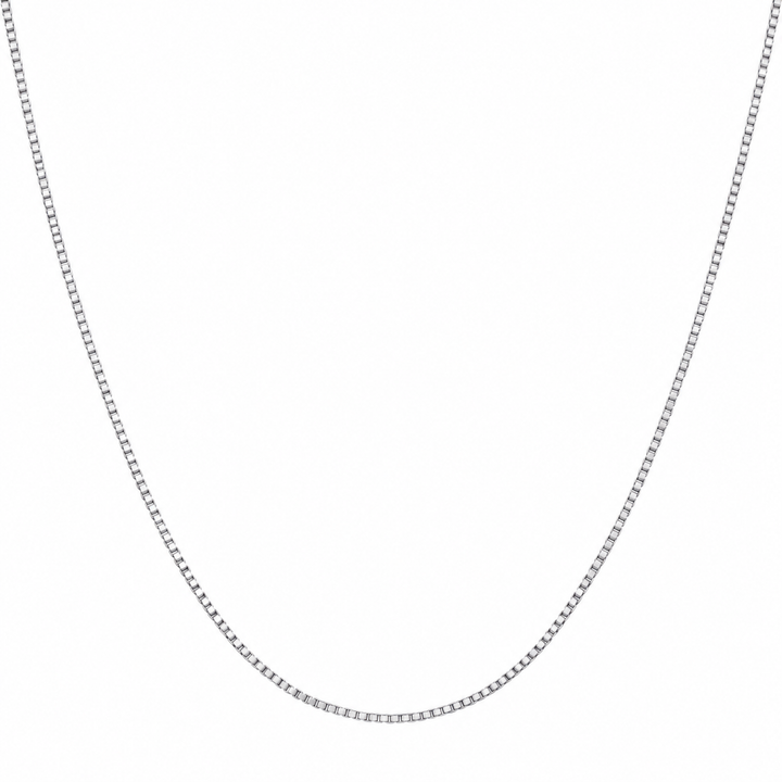 14K White Gold 18-Inch 1mm Box-Style Chain Necklace