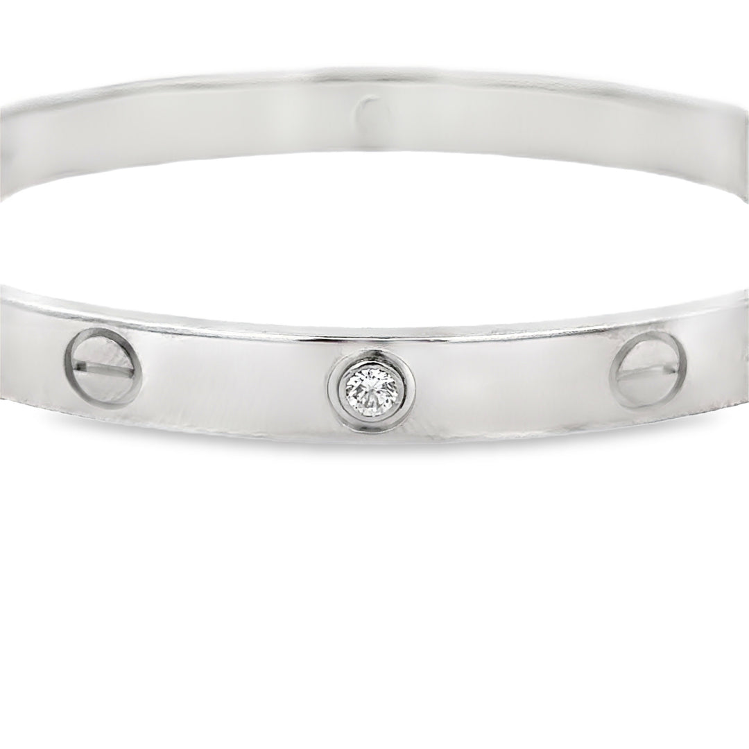 Vintage 1990s Cartier LOVE 0.54 CTW Diamond 18K White Gold Bracelet