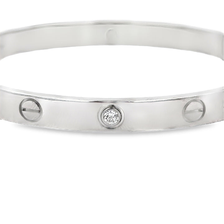 Vintage 1990s Cartier LOVE 0.54 CTW Diamond 18K White Gold Bracelet