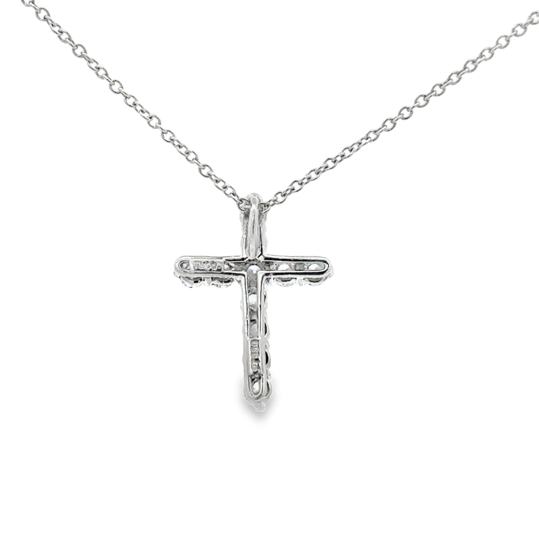 Pre-Owned Tiffany &amp; Co. 0.48 CTW Diamond Platinum Cross Pendant Necklace