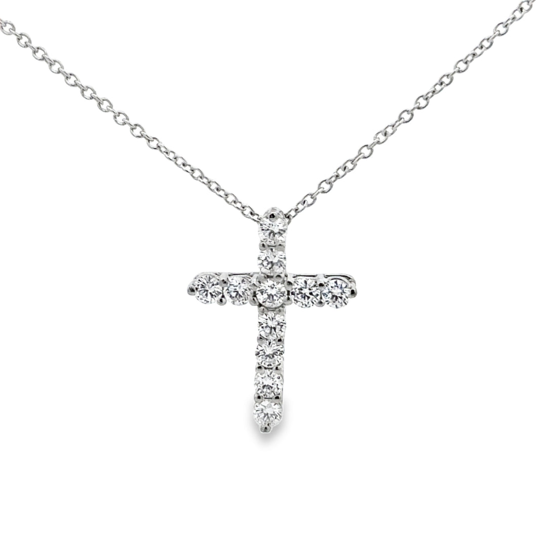 Pre-Owned Tiffany &amp; Co. 0.48 CTW Diamond Platinum Cross Pendant Necklace