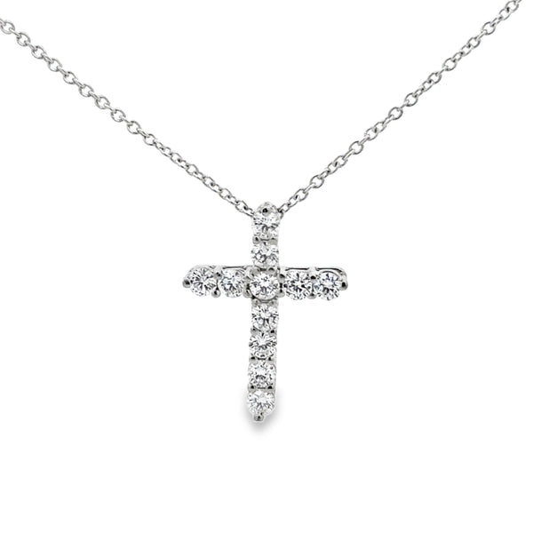 Pre-Owned Tiffany & Co. 0.48 CTW Diamond Platinum Cross Pendant Necklace