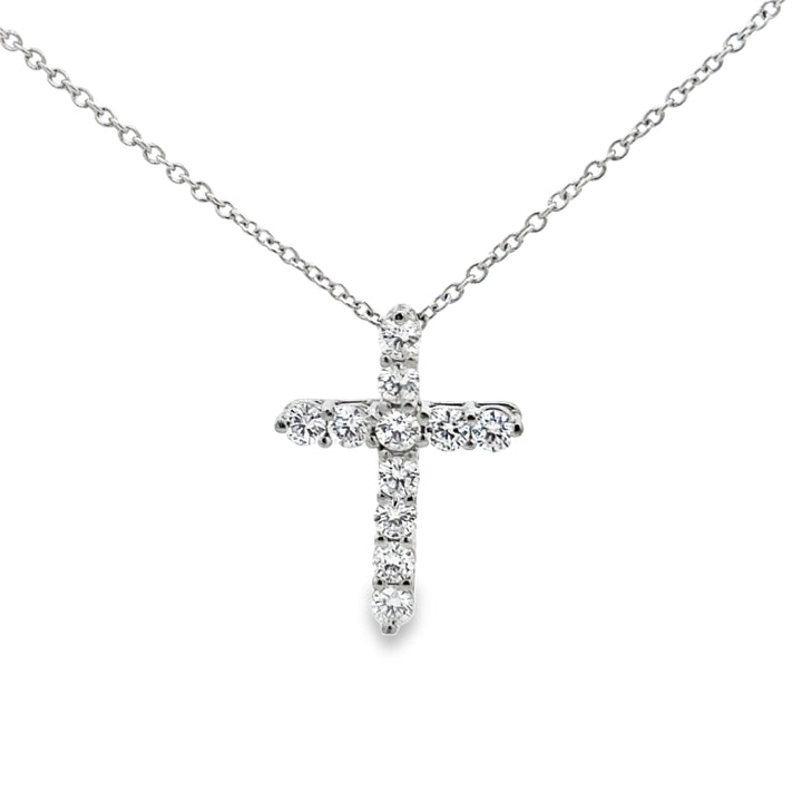 Pre-Owned Tiffany &amp; Co. 0.48 CTW Diamond Platinum Cross Pendant Necklace