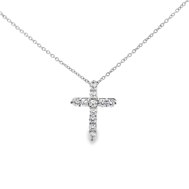 Pre-Owned Tiffany &amp; Co. 0.48 CTW Diamond Platinum Cross Pendant Necklace