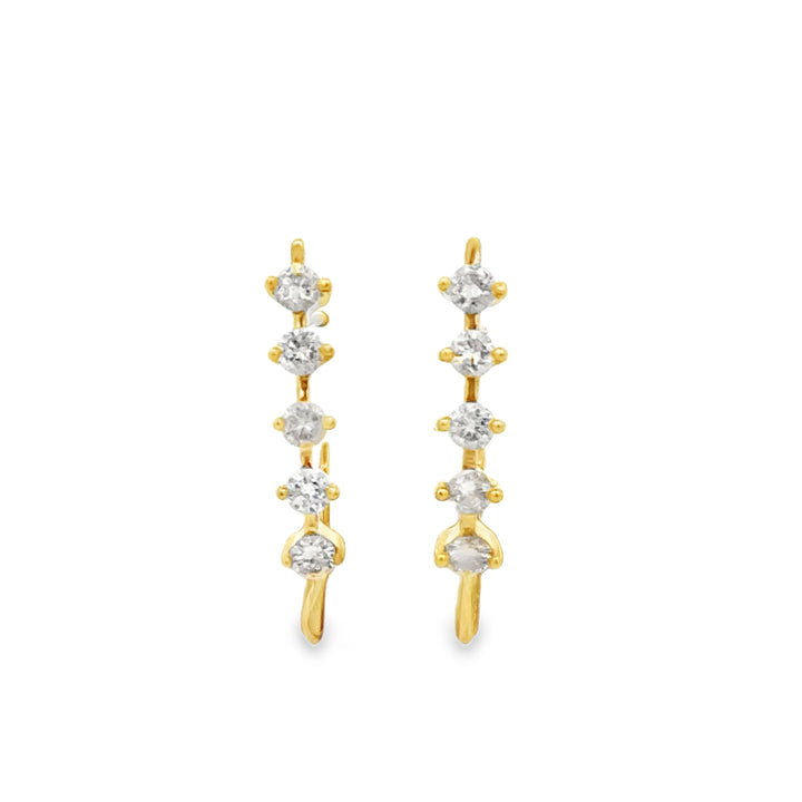 0.40 CTW Diamond 14K Yellow Gold Half Hoop Earrings