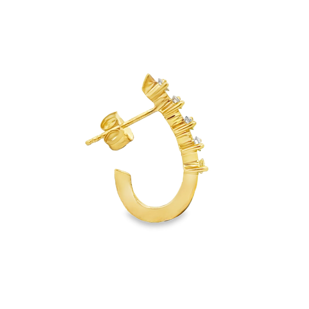 0.40 CTW Diamond 14K Yellow Gold Half Hoop Earrings