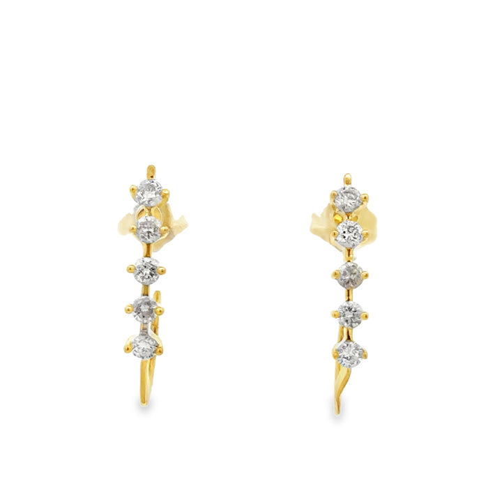 0.40 CTW Diamond 14K Yellow Gold Half Hoop Earrings