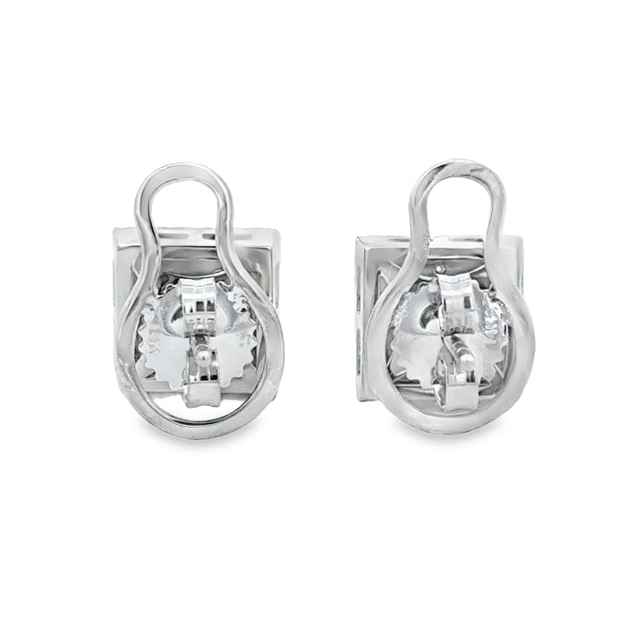 1.35 CTW Diamond 14K White Gold Square Pavé Stud Earrings