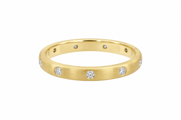 0.15 CTW Diamond 14K Yellow Gold Satin Finish Half-Round Band