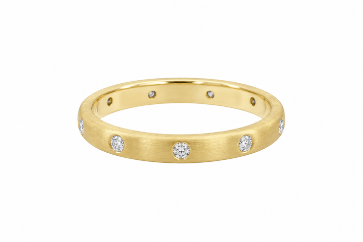0.15 CTW Diamond 14K Yellow Gold Satin Finish Half-Round Band