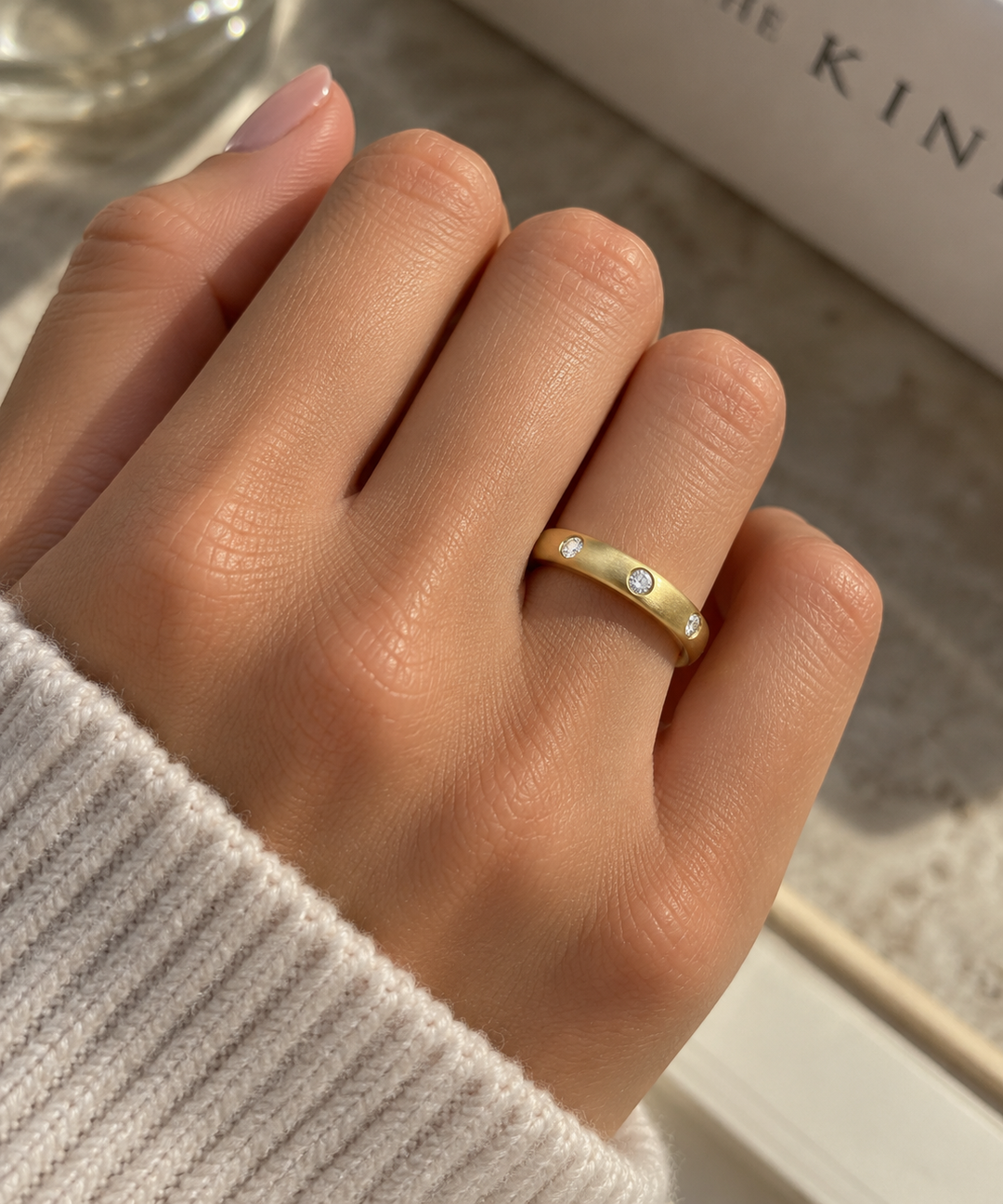 0.15 CTW Diamond 14K Yellow Gold Satin Finish Half-Round Band