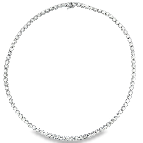 5.50 CTW Diamond 14K White Gold Illusion-Set Tennis Necklace