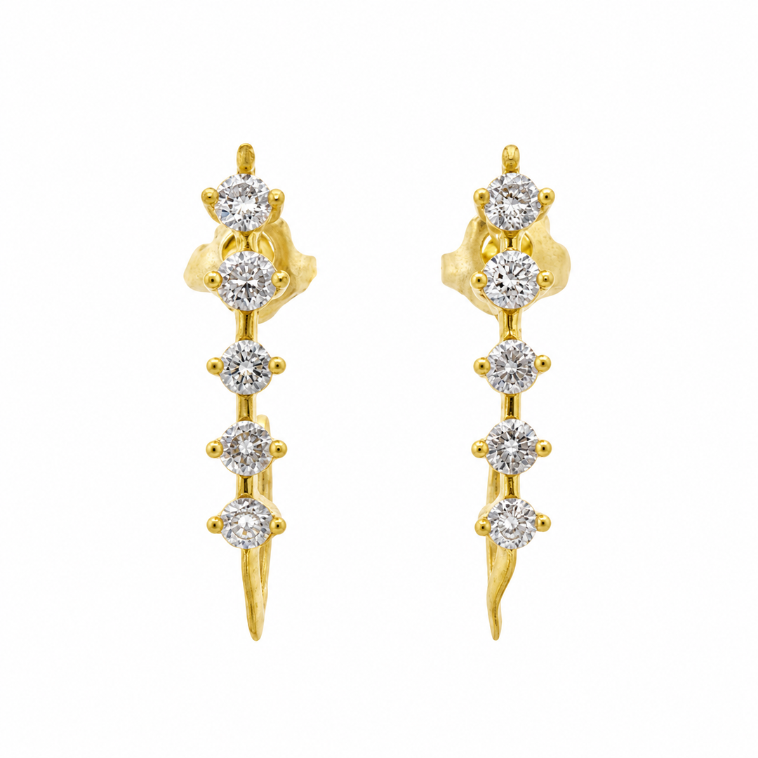 0.40 CTW Diamond 14K Yellow Gold Half Hoop Earrings