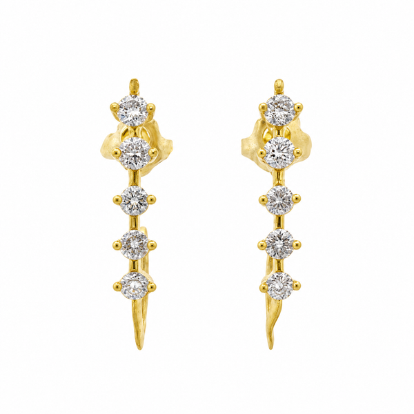 0.40 CTW Diamond 14K Yellow Gold Half Hoop Earrings