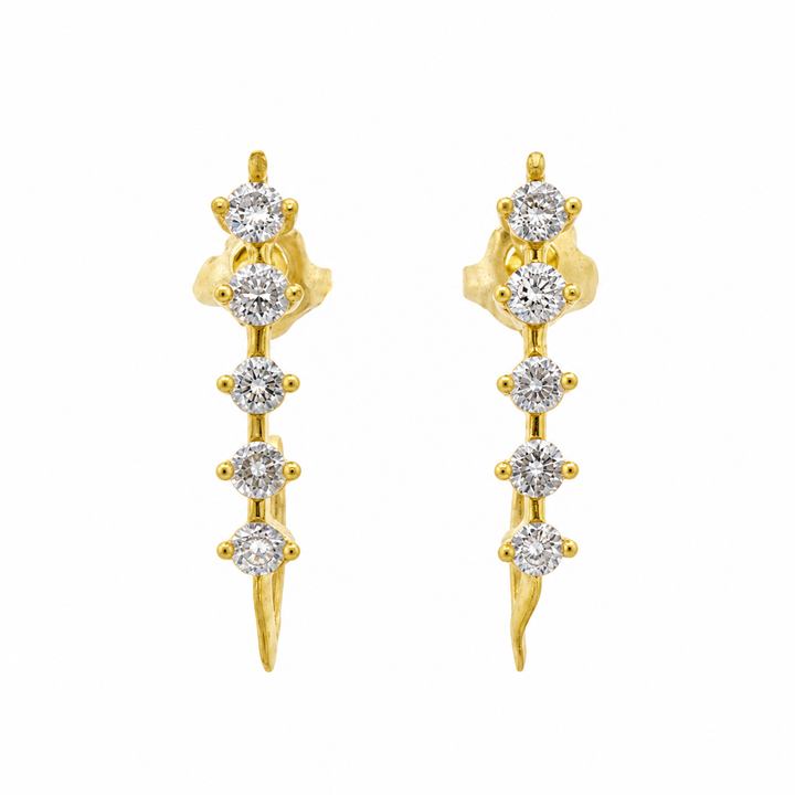 0.40 CTW Diamond 14K Yellow Gold Half Hoop Earrings