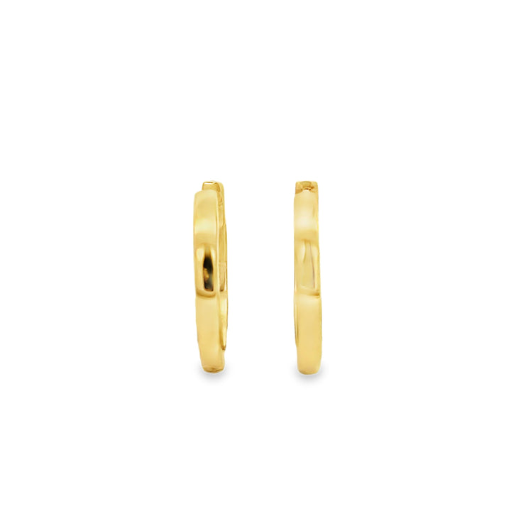 18K Yellow Gold Classic Polished Hoop Earrings