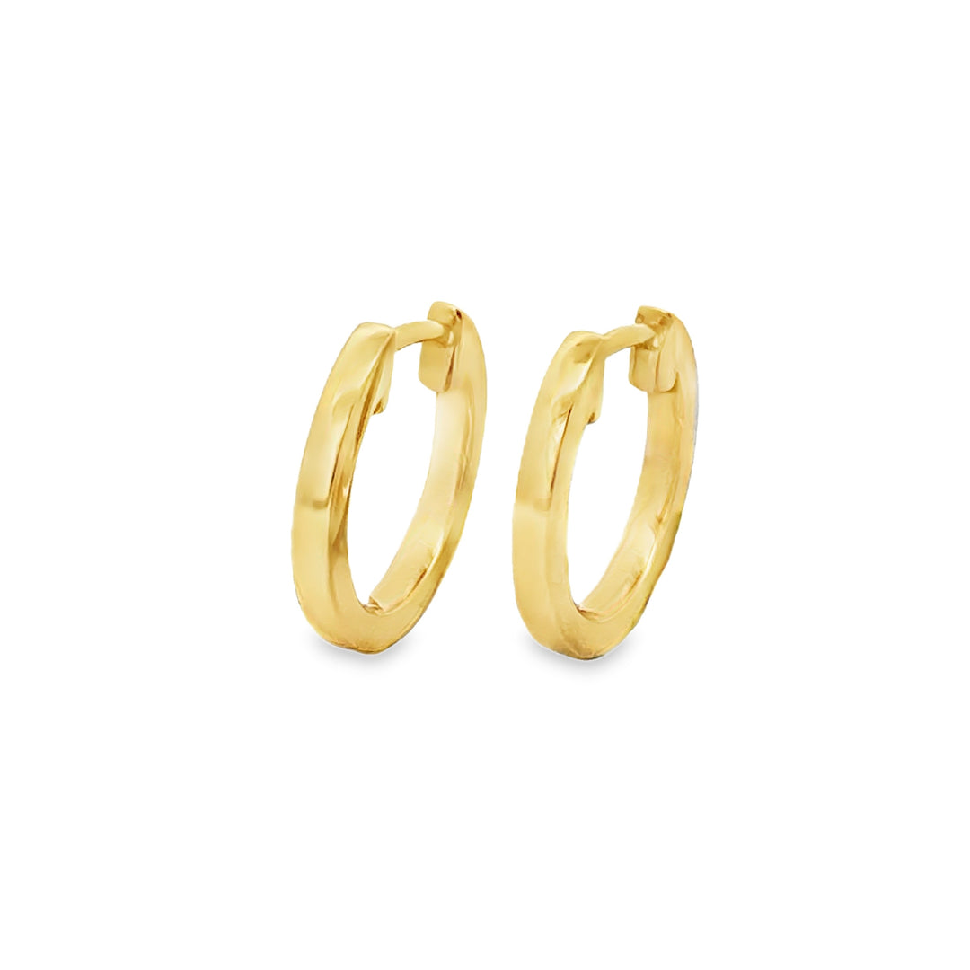 18K Yellow Gold Classic Polished Hoop Earrings