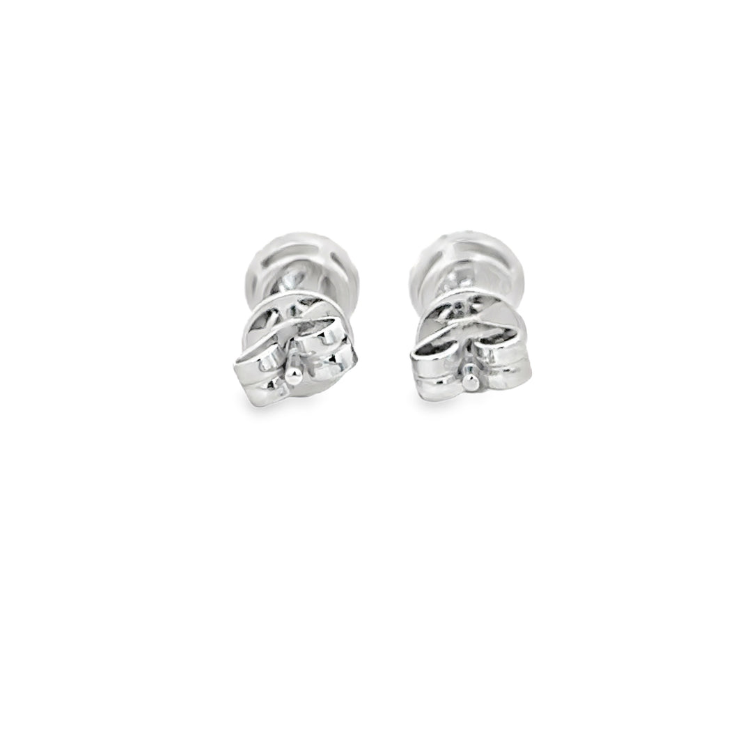 0.29 CTW Diamond Halo Stud Earrings in 18K White Gold