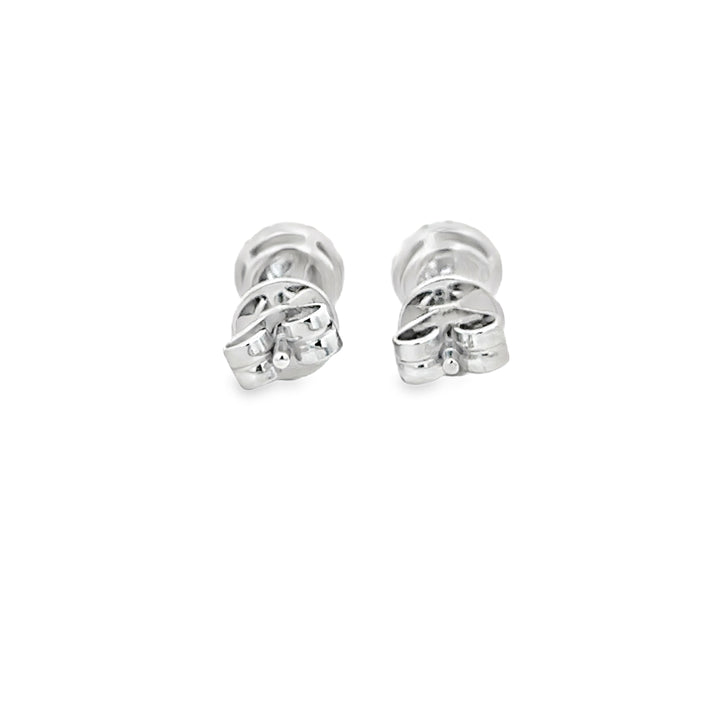 0.29 CTW Diamond Halo Stud Earrings in 18K White Gold