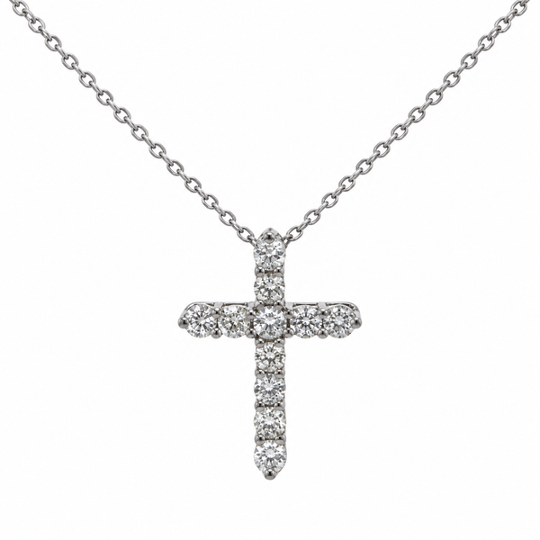 Pre-Owned Tiffany & Co. 0.48 CTW Diamond Platinum Cross Pendant Necklace